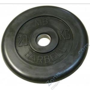 Диск обрезиненый черный MB Barbell MB31-20 d-31мм 20кг