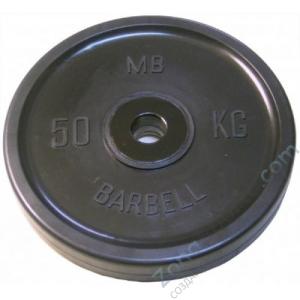 Диск олимпийский черный MB Barbell Евроклассик EvKl-50 d-51мм 50кг