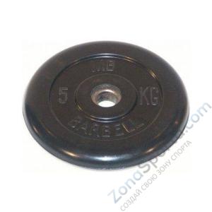 Диск обрезиненый черный MB Barbell MB26-5 d-26мм 5кг