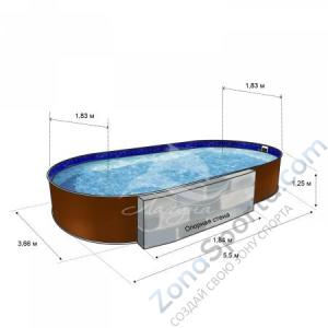 Бассейн Лагуна ТМ251 овальный вкапываемый 5,5 х 3,66 х 1,25 м