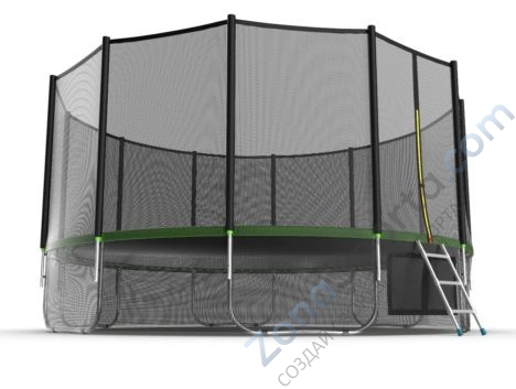 Батут Evo Jump External 16ft (Green) с нижней сетью Батут Evo Jump External 16ft (Green) с нижней сетью