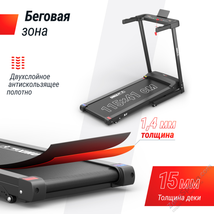 Беговая дорожка Unix Fit Hi-tech S1 Black Беговая дорожка Unix Fit Hi-tech S1 Black