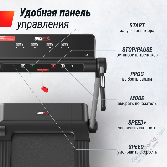 Беговая дорожка Unix Fit Hi-tech S2 Metallic Беговая дорожка Unix Fit Hi-tech S2 Metallic