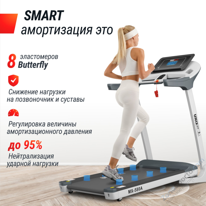 Беговая дорожка Unix Fit MX-580A White Беговая дорожка Unix Fit MX-580A White