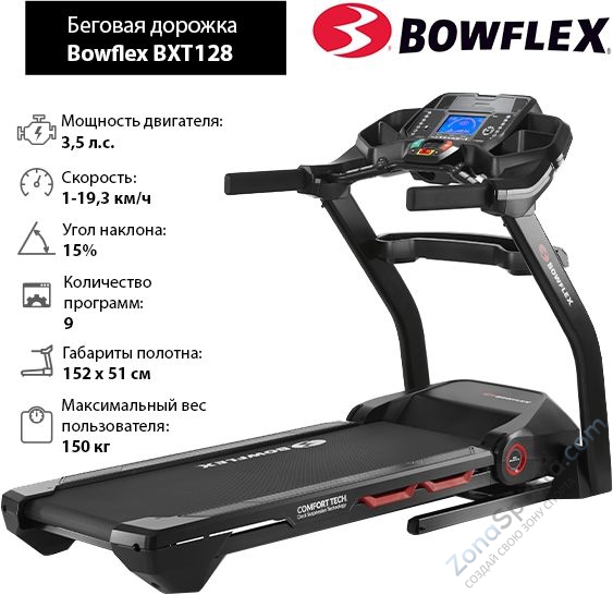 Беговая дорожка Bowflex BXT128 Беговая дорожка Bowflex BXT128