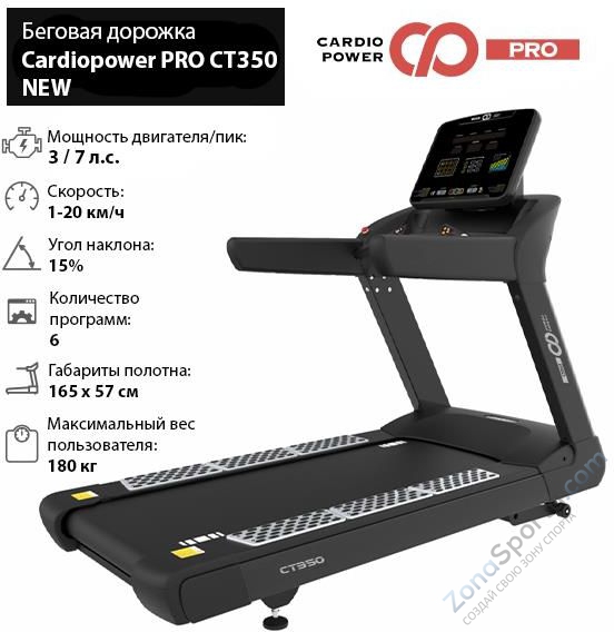 Обновленная беговая дорожка CardioPower Pro CT350 New Обновленная беговая дорожка CardioPower Pro CT350 New