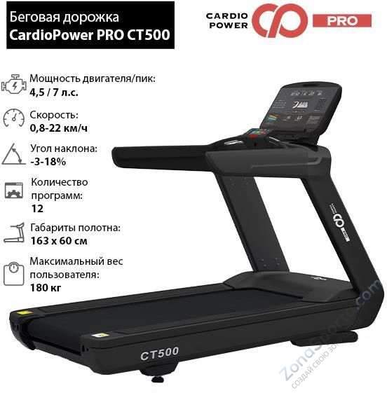 Беговая дорожка CardioPower Pro CT500 Беговая дорожка CardioPower Pro CT500