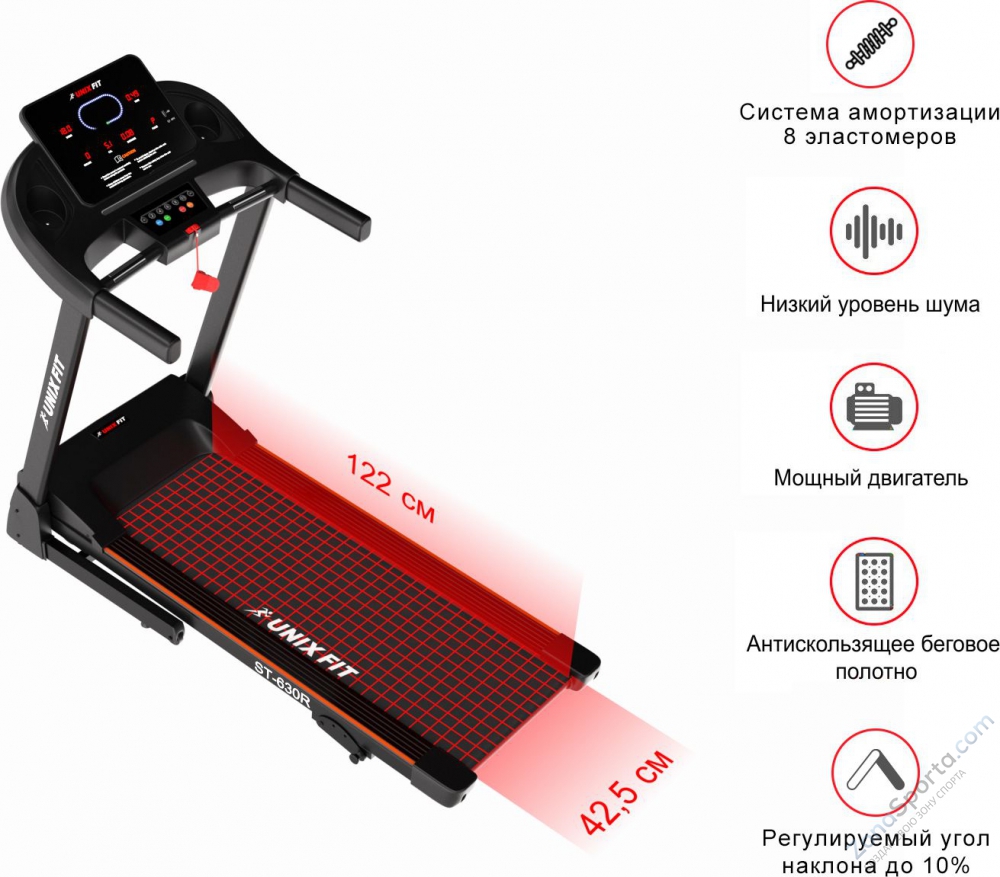 Беговая дорожка Unix Fit ST-630R Black Беговая дорожка Unix Fit ST-630R Black