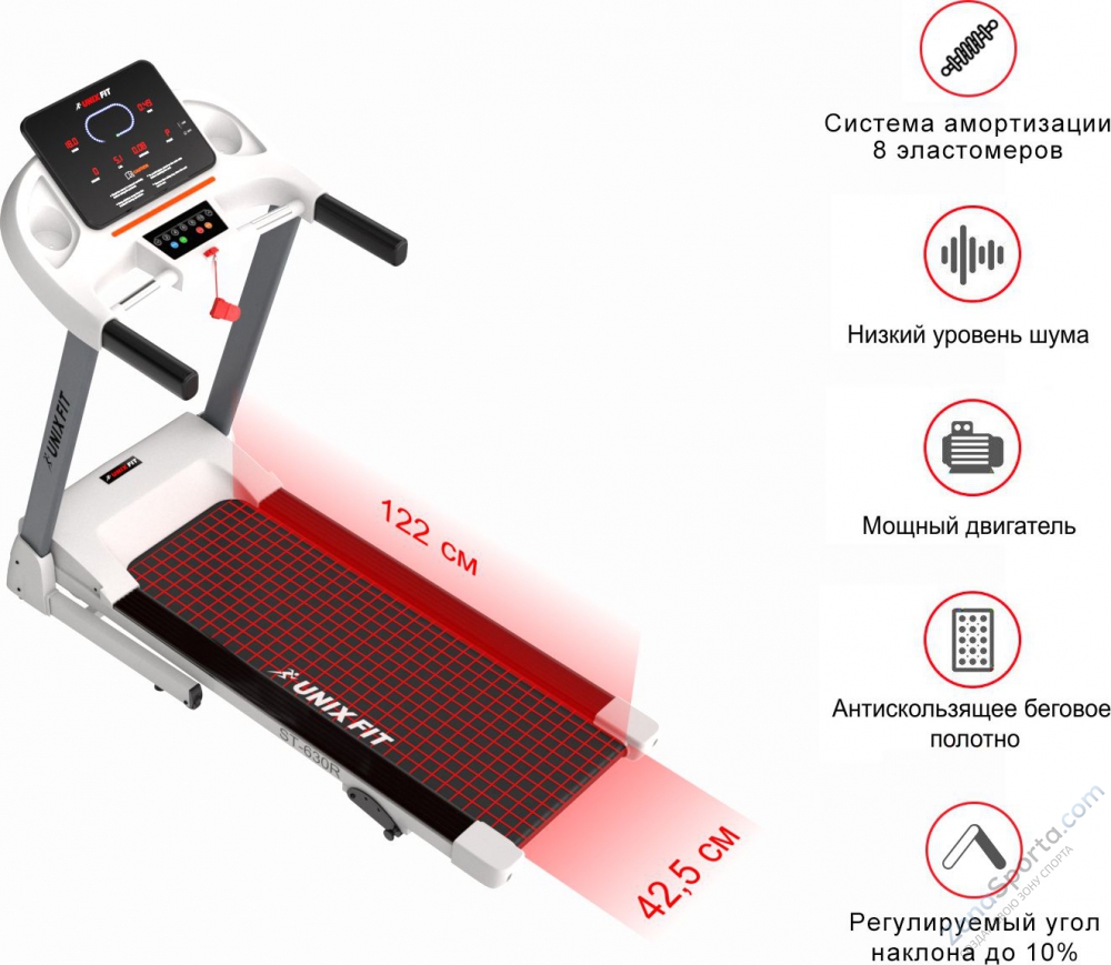 Беговая дорожка Unix Fit ST-630R White Беговая дорожка Unix Fit ST-630R White