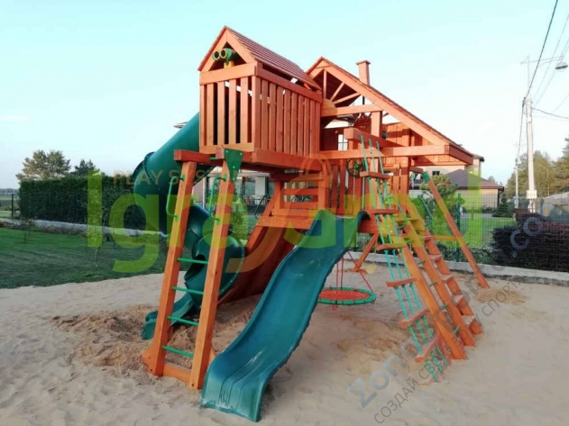 Деревянная детская площадка для дачи Igragrad Крепость Фани Deluxe 2 Деревянная детская площадка для дачи Igragrad Крепость Фани Deluxe 2