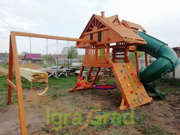 Деревянная детская площадка для дачи Igragrad Крепость Фани Deluxe 2 Деревянная детская площадка для дачи Igragrad Крепость Фани Deluxe 2