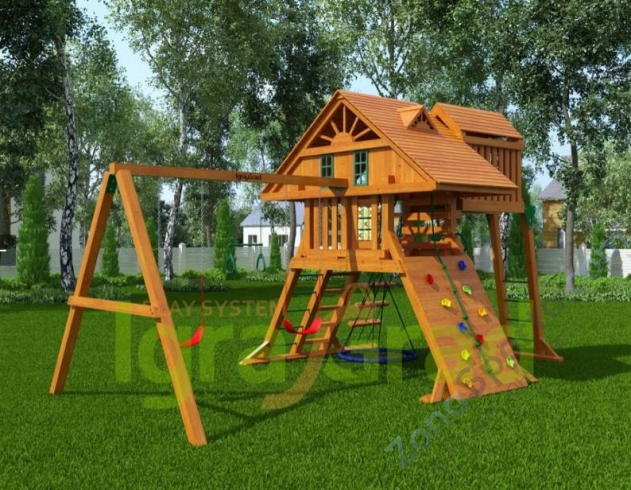 Деревянная детская площадка для дачи Igragrad Крепость Фани Deluxe