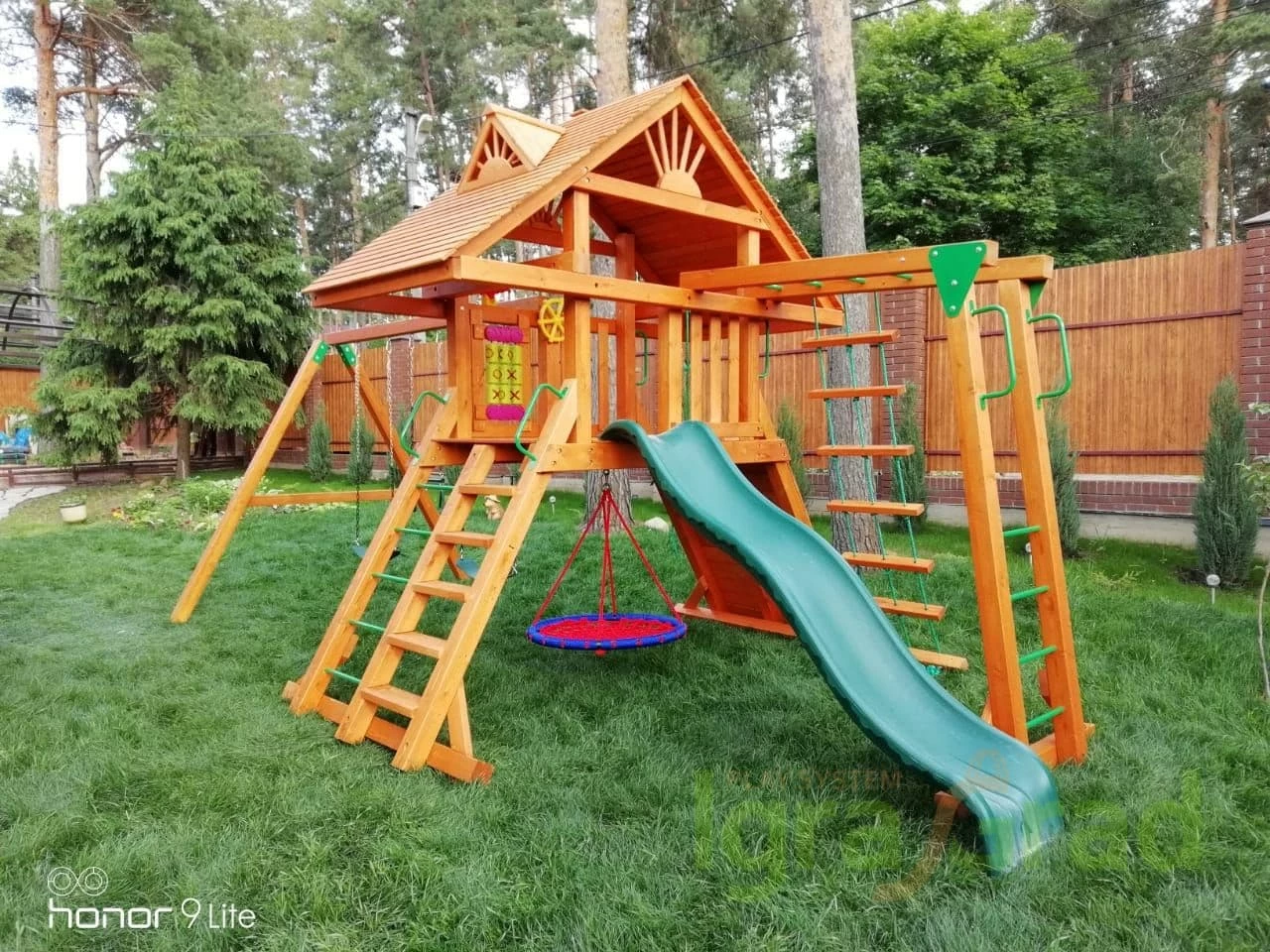 Деревянная детская площадка для дачи Igragrad Крепость Фани с рукоходом (Дерево)