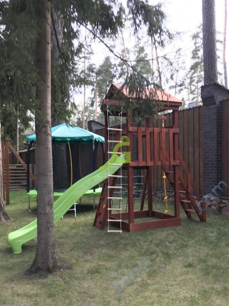 Деревянная детская площадка для дачи Igragrad Панда Фани Tower скалодром