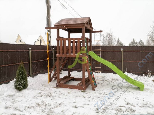 Деревянная детская площадка для дачи Igragrad Панда Фани Tower скалодром