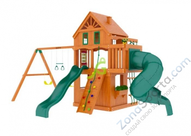 Деревянная детская площадка для дачи Igragrad Шато 2 с трубой (Домик)