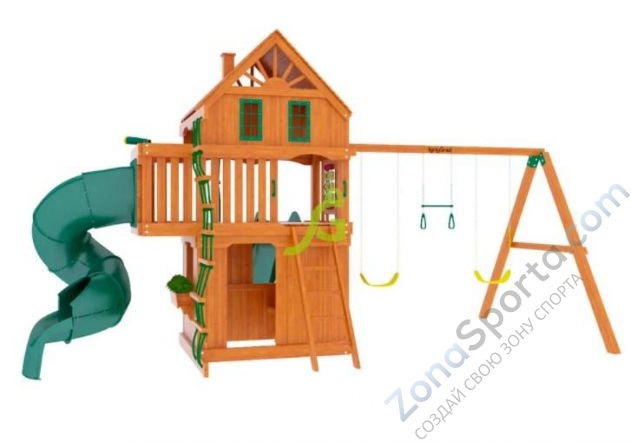 Деревянная детская площадка для дачи Igragrad Шато 2 с трубой (Домик)
