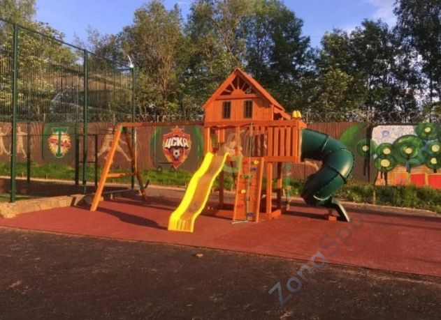 Деревянная детская площадка для дачи Igragrad Шато с трубой (Домик) Деревянная детская площадка для дачи Igragrad Шато с трубой (Домик)