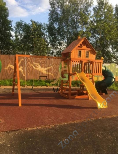 Деревянная детская площадка для дачи Igragrad Шато с трубой (Домик) Деревянная детская площадка для дачи Igragrad Шато с трубой (Домик)