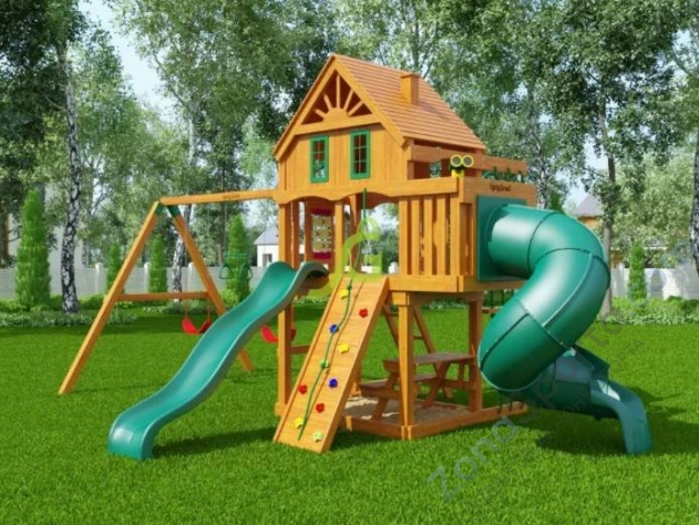 Деревянная детская площадка для дачи Igragrad Шато с трубой (Домик) Деревянная детская площадка для дачи Igragrad Шато с трубой (Домик)