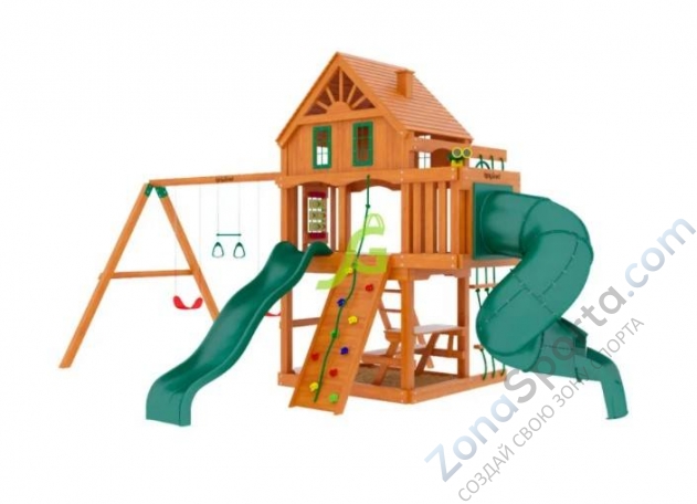 Деревянная детская площадка для дачи Igragrad Шато с трубой (Домик) Деревянная детская площадка для дачи Igragrad Шато с трубой (Домик)