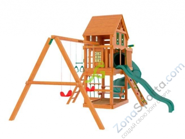 Деревянная детская площадка для дачи Igragrad Шато с трубой (Домик) Деревянная детская площадка для дачи Igragrad Шато с трубой (Домик)