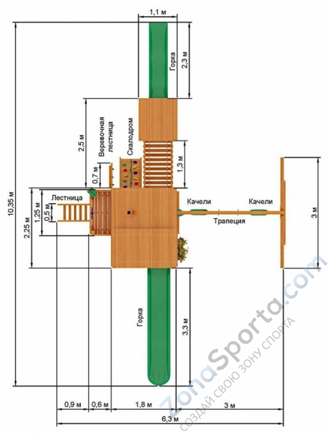 Деревянная детская площадка для дачи Igragrad Великан 2 (Макси)
