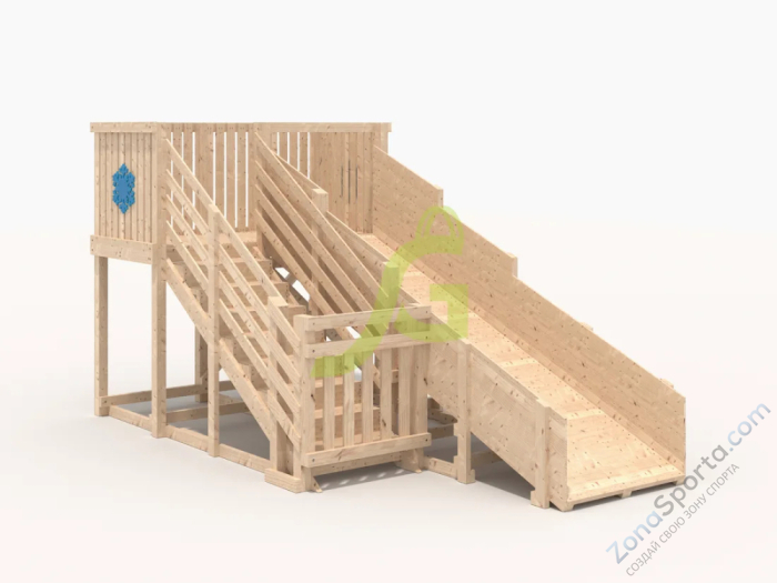 Деревянная зимняя горка IgraGrad Snow Fox скат 4 м без окраски Деревянная зимняя горка IgraGrad Snow Fox скат 4 м без окраски
