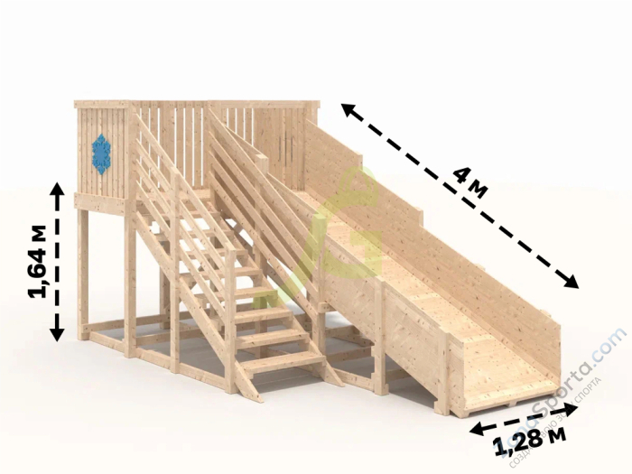 Деревянная зимняя горка IgraGrad Snow Fox скат 4 м без окраски Деревянная зимняя горка IgraGrad Snow Fox скат 4 м без окраски