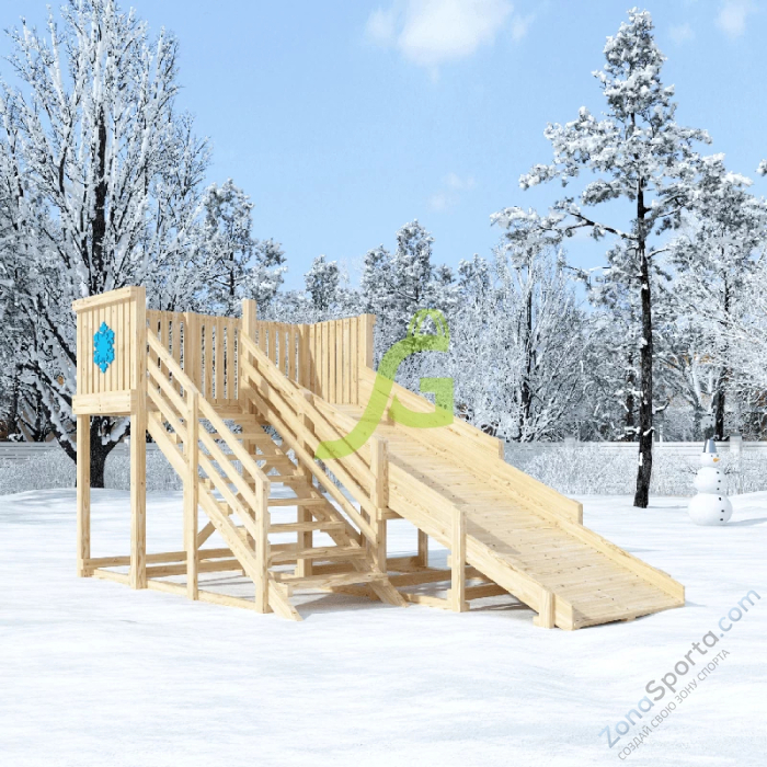 Деревянная зимняя горка IgraGrad Snow Fox скат 4 м без окраски Деревянная зимняя горка IgraGrad Snow Fox скат 4 м без окраски