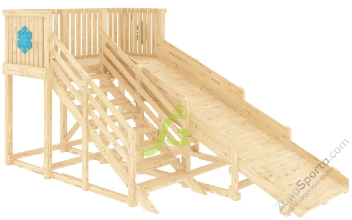 Деревянная зимняя горка IgraGrad Snow Fox скат 4 м без окраски Деревянная зимняя горка IgraGrad Snow Fox скат 4 м без окраски