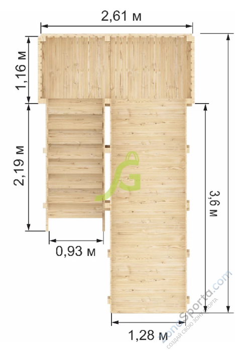 Деревянная зимняя горка IgraGrad Snow Fox скат 4 м без окраски Деревянная зимняя горка IgraGrad Snow Fox скат 4 м без окраски