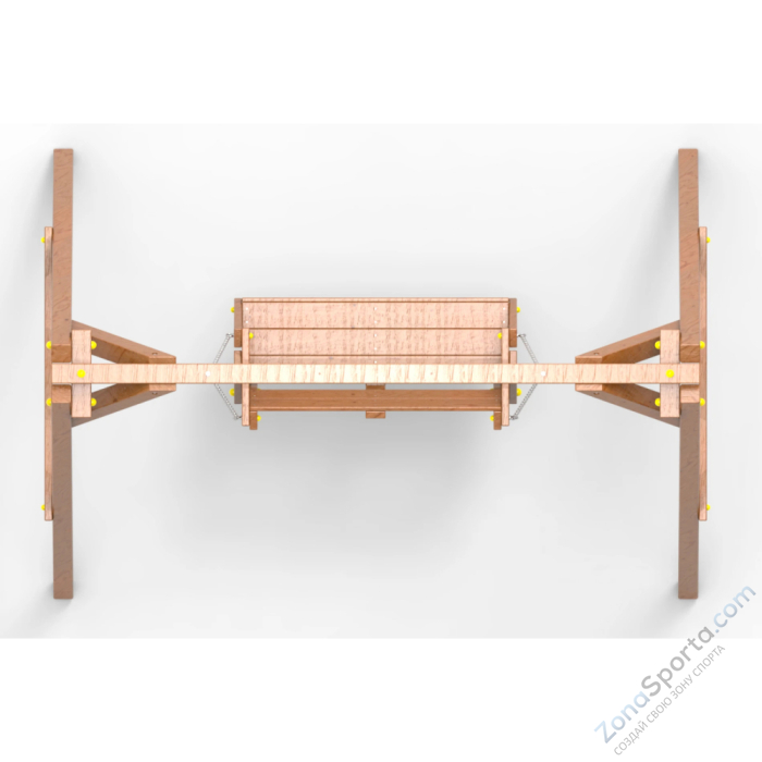 Деревянные качели Пикник 2 Оптимус (диванчик на цепях)