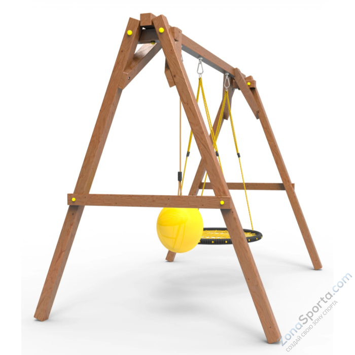 Деревянные качели Пикник 2 Оптимус (качели гнездо 1м качели drop)