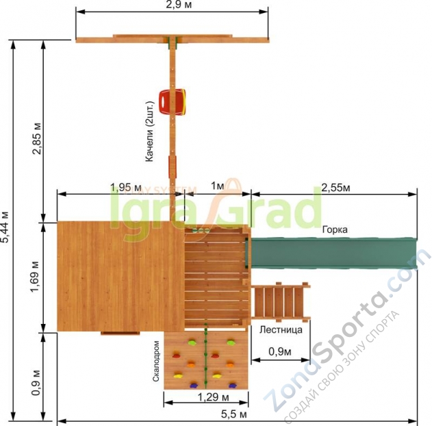 Детская деревянная площадка IgraGrad Домик 2 Совёнок Детская деревянная площадка IgraGrad Домик 2 Совёнок