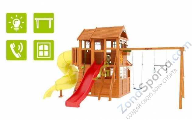 Детская площадка IgraGrad Клубный домик 3 с трубой Luxe Детская площадка IgraGrad Клубный домик 3 с трубой Luxe