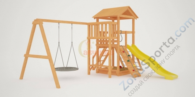 Детская площадка Савушка Мастер 2 с качелями Гнездо 1 метр Детская площадка Савушка Мастер 2 с качелями Гнездо 1 метр