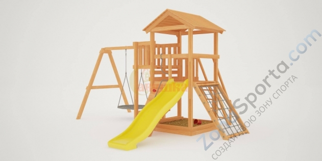 Детская площадка Савушка Мастер 2 с качелями Гнездо 1 метр Детская площадка Савушка Мастер 2 с качелями Гнездо 1 метр