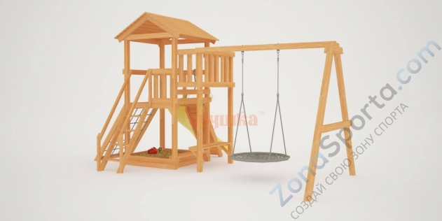 Детская площадка Савушка Мастер 2 с качелями Гнездо 1 метр Детская площадка Савушка Мастер 2 с качелями Гнездо 1 метр
