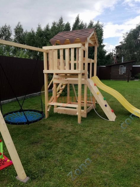 Детская площадка Савушка Мастер 2 с качелями Гнездо 1 метр Детская площадка Савушка Мастер 2 с качелями Гнездо 1 метр