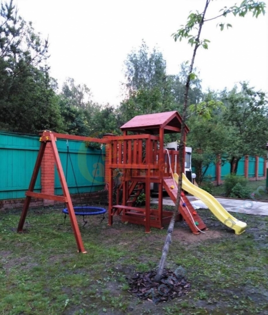 Детская площадка Савушка Мастер 2 с качелями Гнездо 1 метр Детская площадка Савушка Мастер 2 с качелями Гнездо 1 метр
