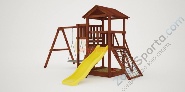 Детская площадка Савушка Мастер 2 с качелями Гнездо 1 метр (Махагон) Детская площадка Савушка Мастер 2 с качелями Гнездо 1 метр (Махагон)