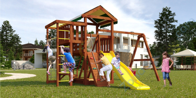 Детская площадка Савушка Мастер 3 (Махагон) Детская площадка Савушка Мастер 3 (Махагон)