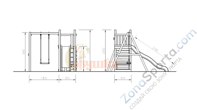 Детская площадка Савушка Мастер 6 с качелями (4 сезона) Детская площадка Савушка Мастер 6 с качелями (4 сезона)