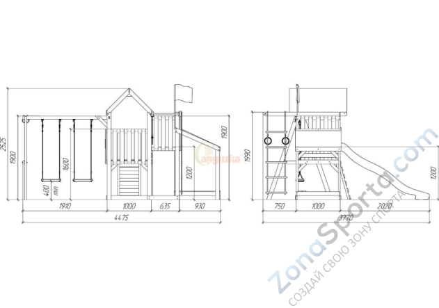 Детская площадка Савушка TooSun (Тусун) 3 Plus с песочницей Детская площадка Савушка TooSun (Тусун) 3 Plus с песочницей
