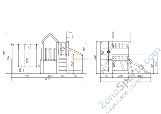 Детская площадка Савушка TooSun (Тусун) 3 с песочницей Детская площадка Савушка TooSun (Тусун) 3 с песочницей