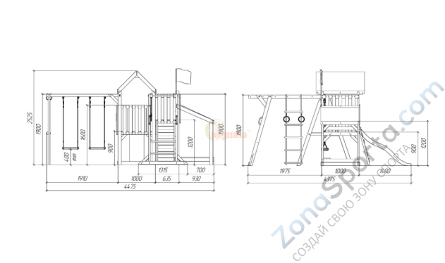 Детская площадка Савушка TooSun (Тусун) 4 с песочницей Детская площадка Савушка TooSun (Тусун) 4 с песочницей