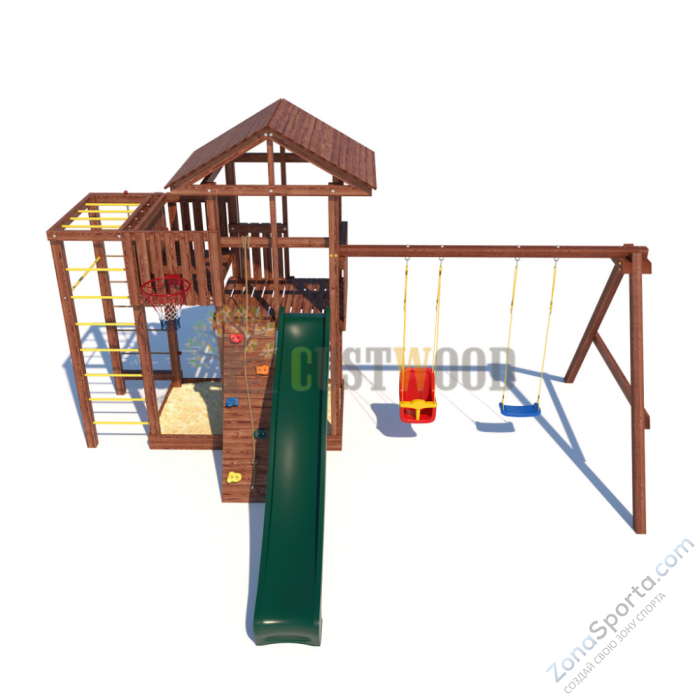 Детская деревянная игровая площадка для улицы дачи CustWood Active 1