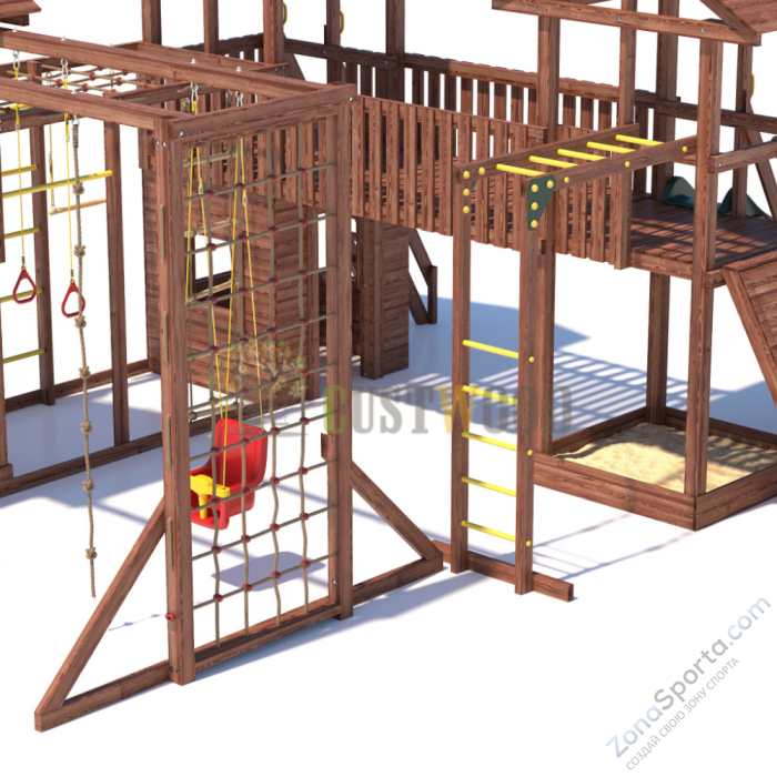 Детская деревянная игровая площадка для улицы дачи CustWood Active 15