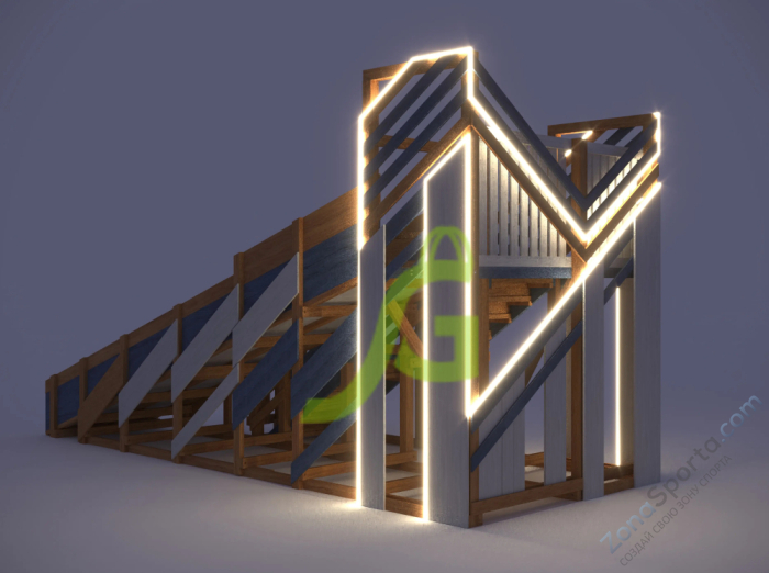 Детская деревянная зимняя горка IgraGrad Snow Fox скат 5.9 м мод.3 Детская деревянная зимняя горка IgraGrad Snow Fox скат 5.9 м мод.3